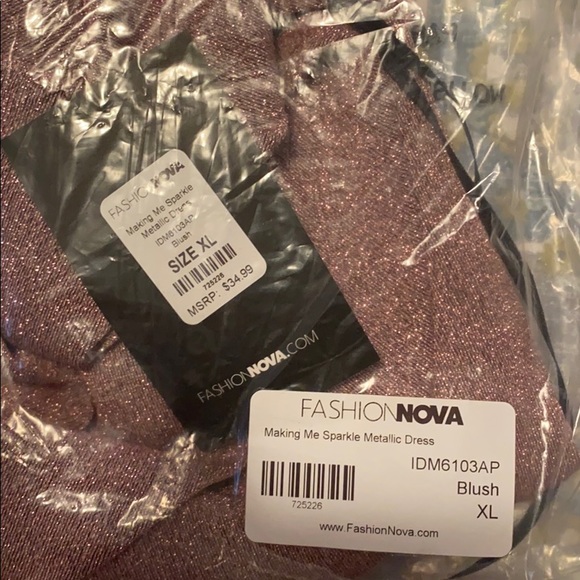 NWT | Maxi Metalic Dress Slit on the left side. - Picture 4 of 4